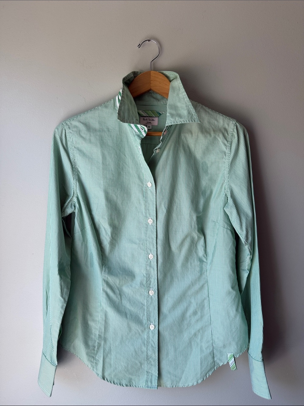 Paul Smith Mint Green Striped Button-Down Shirt